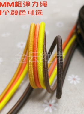 2.5MM粗净色弹力绳橡筋绳圆丈根橡皮筋羽绒服抽绳箱包文具松紧带