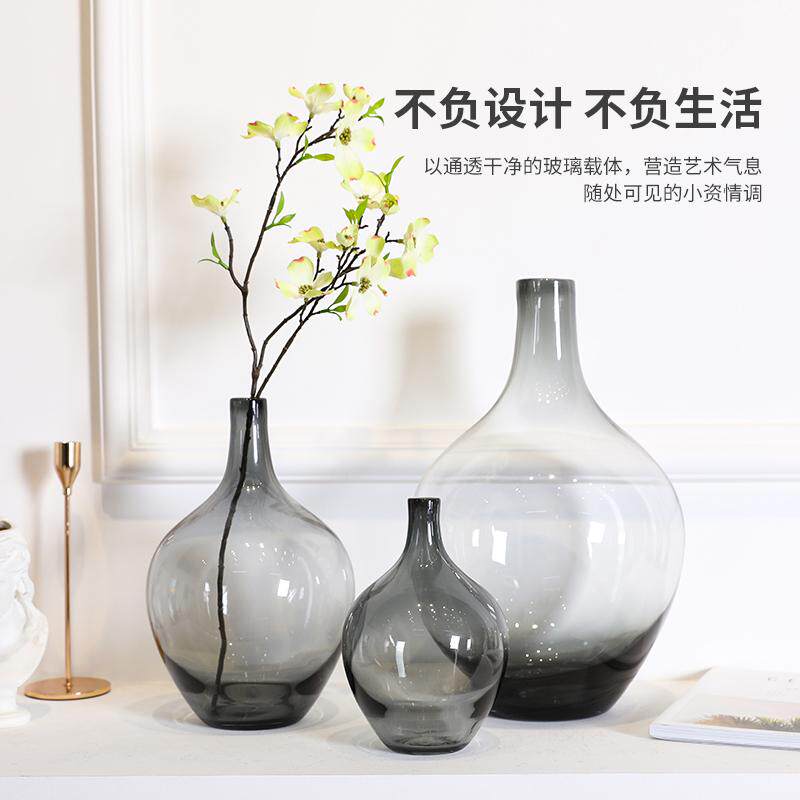 简约现代创意大肚玻璃花瓶图片