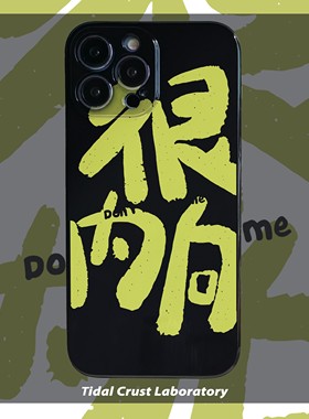 恶搞文字很内向创意网红简约绿色壳适用苹果15nova10华为p50E/mate40小米13opporeno9vivo荣耀80iPhone14