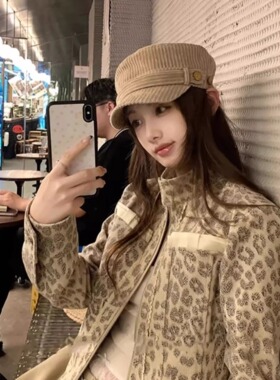 小头围老钱风复古灯芯绒马术帽女秋冬气质百搭小香风格报童帽子潮