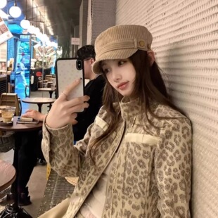 小头围老钱风复古灯芯绒马术帽女秋冬气质百搭小香风格报童帽子潮