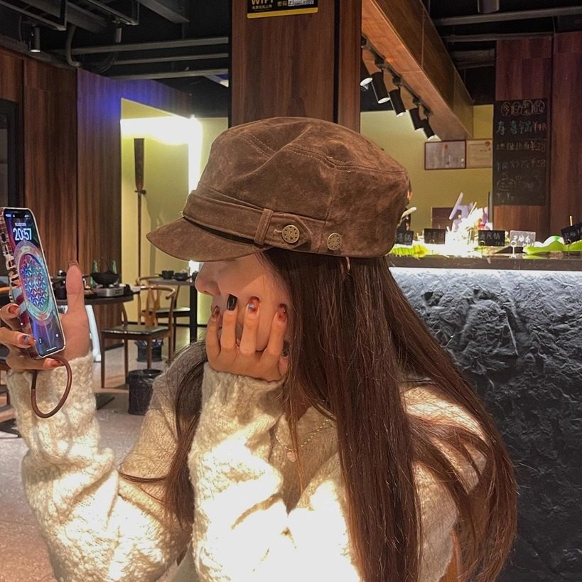 时髦老钱风穿搭报童帽