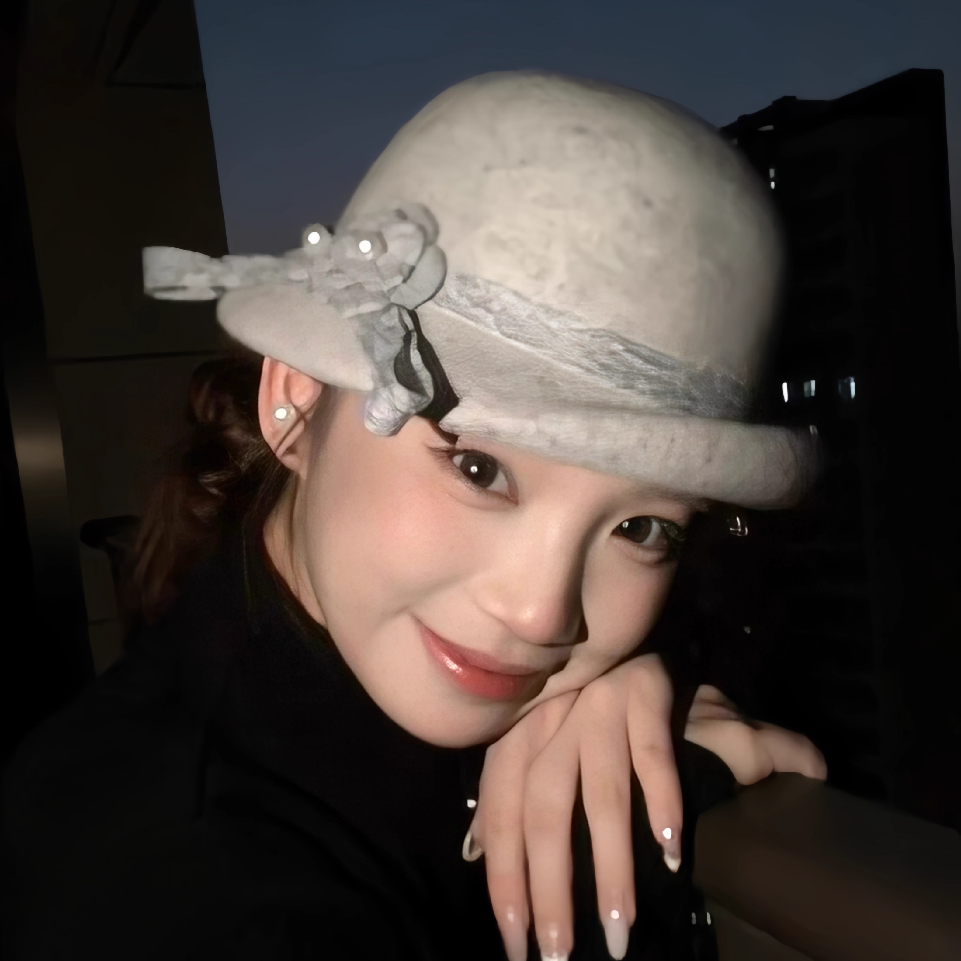 新款灰色卷边羊毛礼帽女秋冬法式复古小香风气质盆帽优雅千金帽子