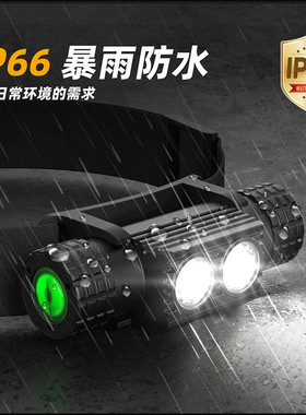 原装H02A防水夜钓迷你头灯白光充电超亮头戴式照明灯钓鱼超长续航