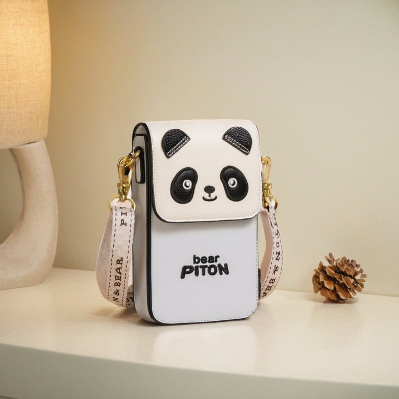 北包包女包手机包2025新款简约拼色可爱熊猫包包轻便百搭斜挎包女