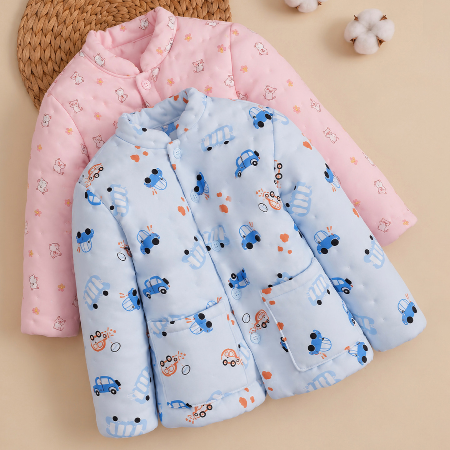 纯手工中大童棉花棉袄冬季加厚宝宝弹力保暖居家儿童棉衣校服神器