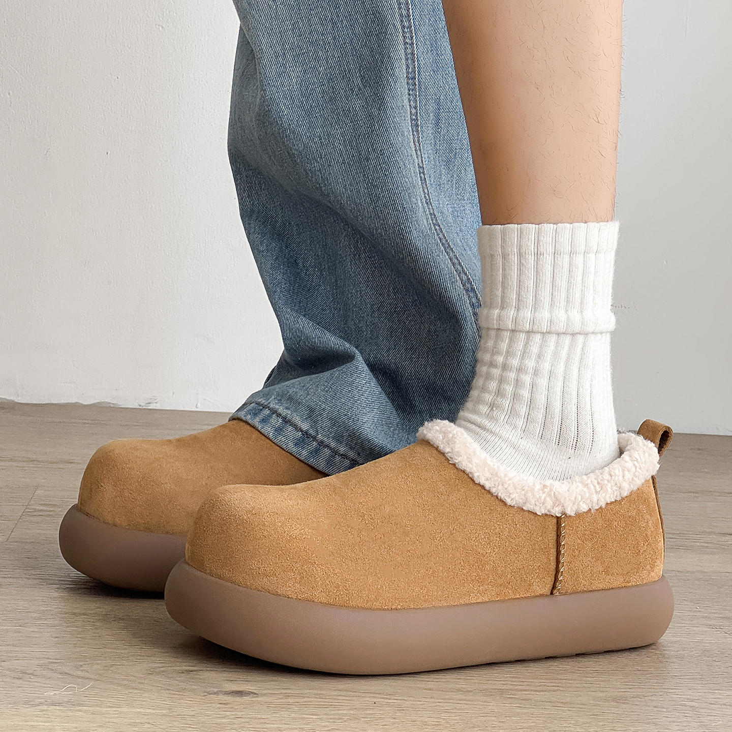 加绒保暖雪地靴男女东北勃肯棉鞋