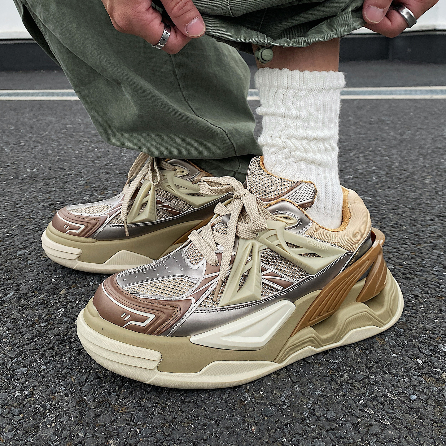 厚底增高老爹鞋男女款休闲机甲鞋