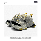 两点浪漫2023新款 潮鞋 复古巴黎老爹鞋 男女7CM厚底增高情侣脏脏鞋