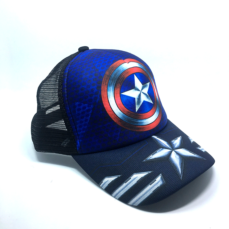 美国队长帽子男女夏天遮阳帽户外嘻哈太阳帽透气网帽休闲鸭舌帽