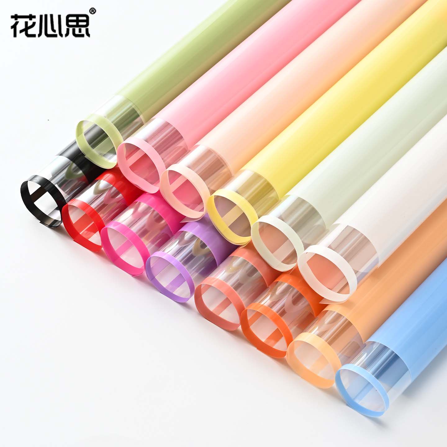 花心思简框彩色边框玻璃纸