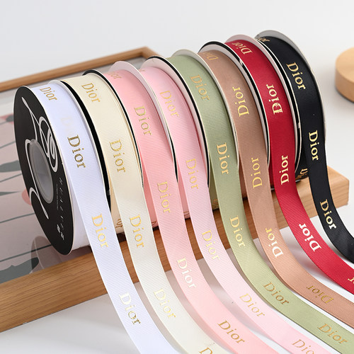 2cm螺纹烫金大牌logo丝带