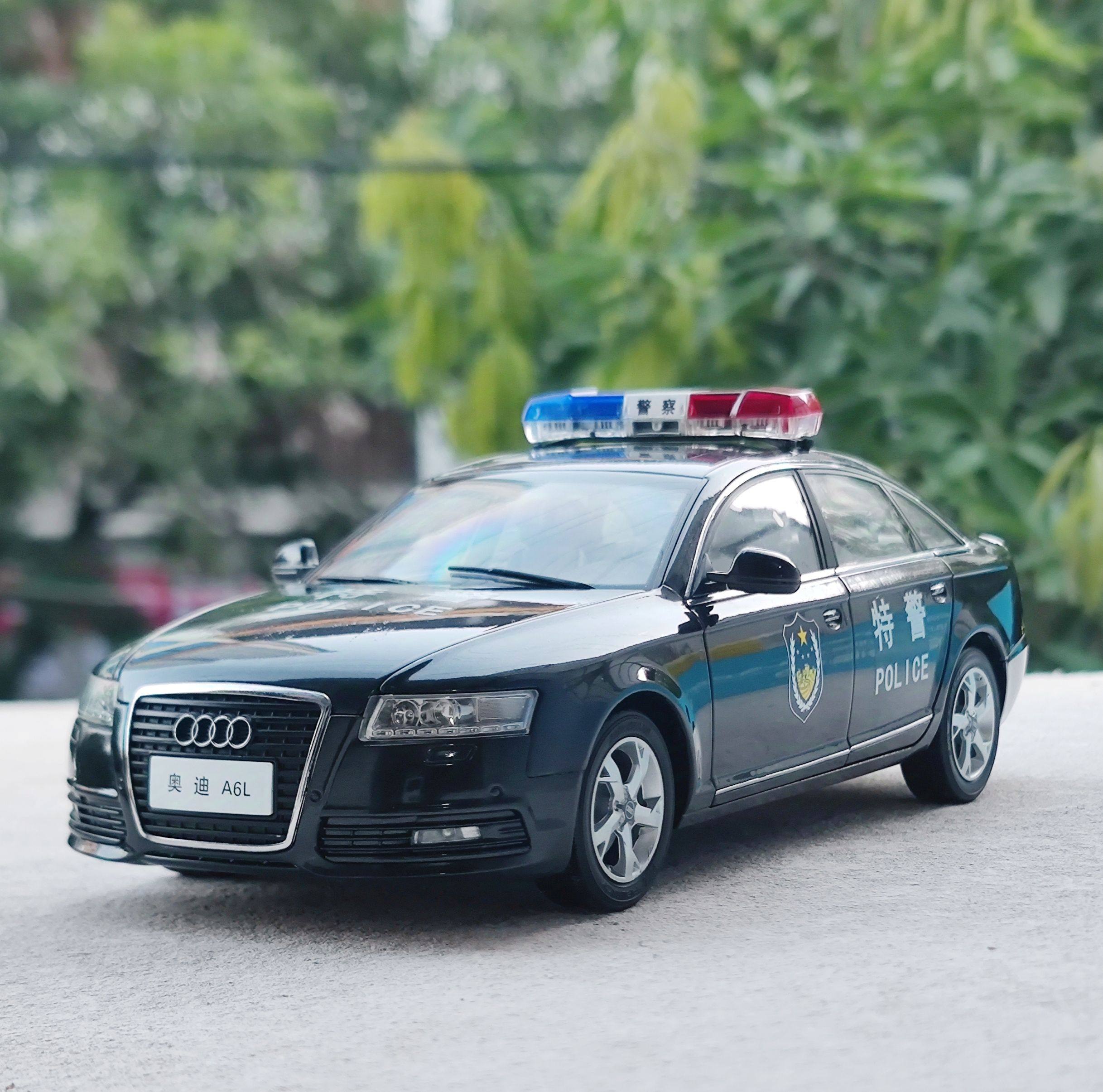1:18原厂一汽奥迪A6L 2009款老款A6L警车模型 特警合金汽车模型