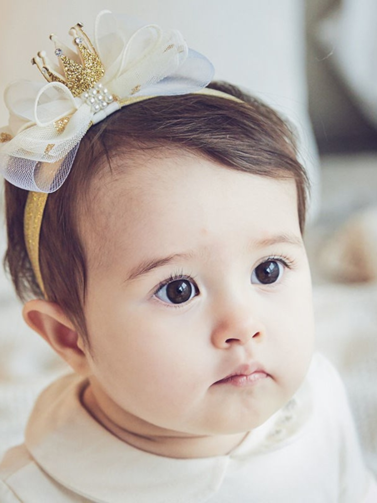 宝宝一周岁生日头饰皇冠发带蝴蝶结发夹女婴儿发饰百日帽子公主