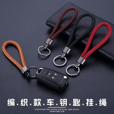 摩托车2025年新款钥匙扣男手工编织扣金属汽车防丢高端挂件饰皮绳