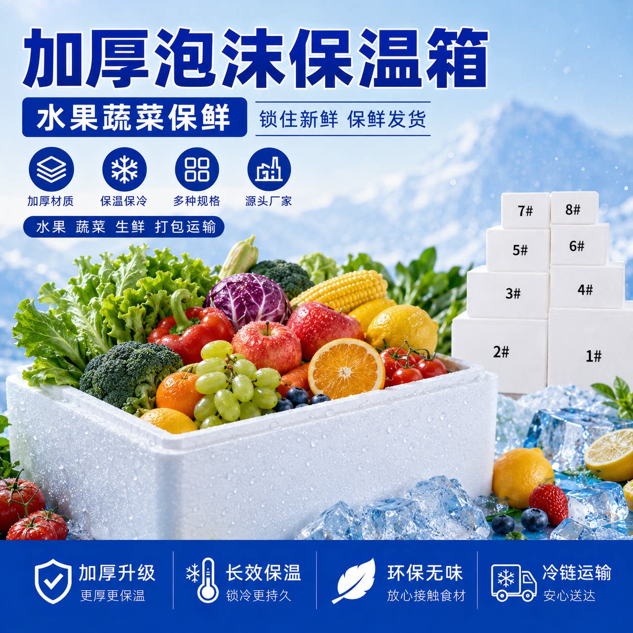 加厚泡沫箱生鲜保冷快递发货