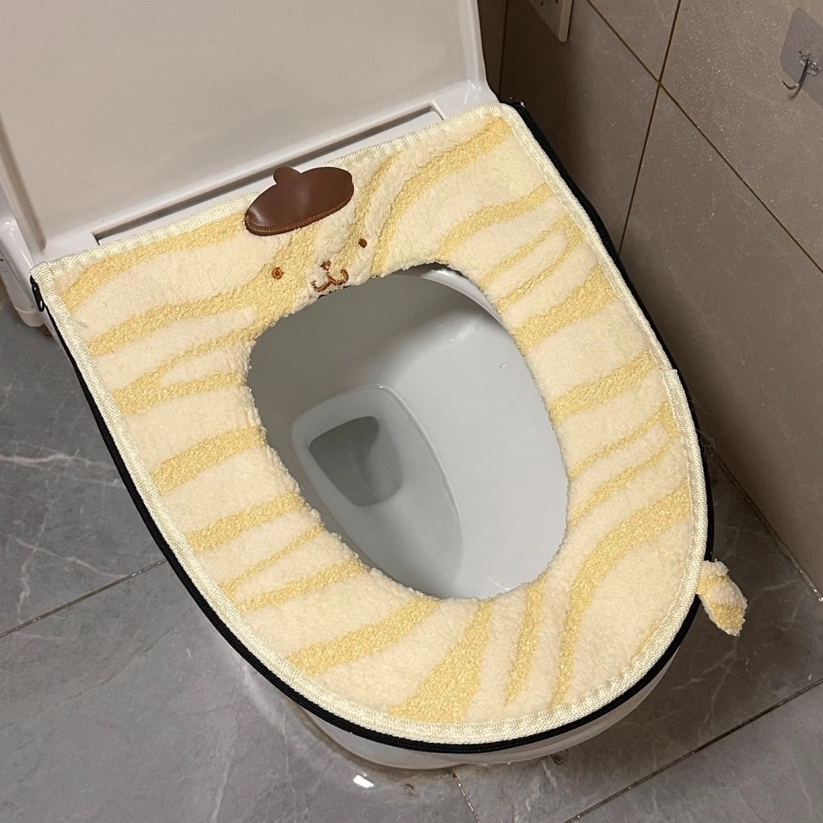 冬季布丁狗可爱卡通加厚马桶软萌