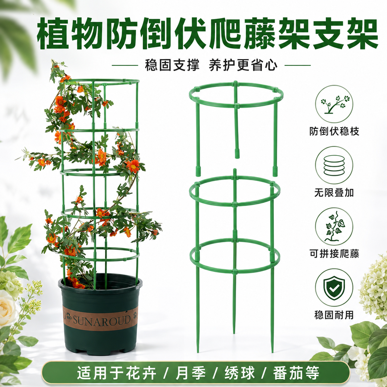 植物爬藤花架子室内外防倒伏支架