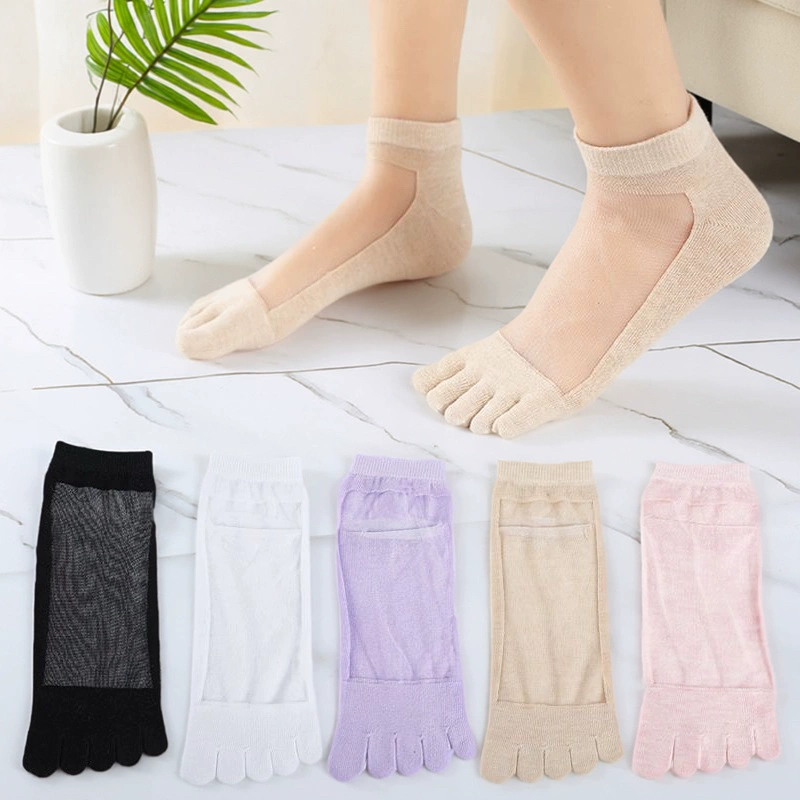 五指袜女纯棉防臭网纱玻璃丝水晶短袜夏天袜子女士夏季薄款分趾袜,女士内衣/男士内衣/家居服,船袜,淘宝优惠券,粉丝福利购,淘宝优惠卷
