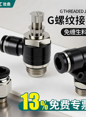 气动快速气管快插接头带密封圈PC8-G02-G03节流阀SL调速阀PL6-G01