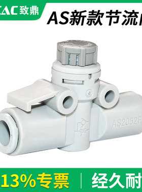 气动管道节流阀AS1002F气管调节阀接头调速阀2052F/AS3002F-06 08