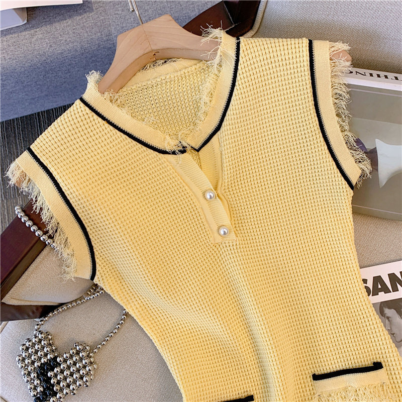 대외 무역 쇼핑몰 통관 통관 여성 의류 작은 향기로운 스타일 니트 드레스 여성 여름 신식 프랑스 복고 부드러운