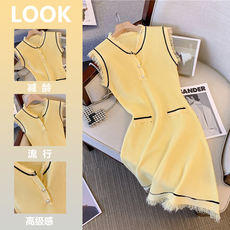 대외 무역 쇼핑몰 통관 통관 여성 의류 작은 향기로운 스타일 니트 드레스 여성 여름 신식 프랑스 복고 부드러운