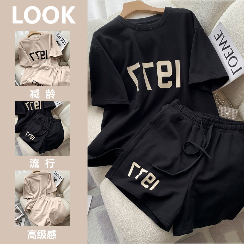 유명 바이어 매장 통관 누출 패션 반바지 정장 여성 패셔너블 스트리트 하이엔드 스포츠 및 레저 투피스 세트