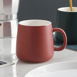 简约陶瓷杯带盖勺高颜值水杯可爱女生咖啡杯牛奶杯风工厂一件