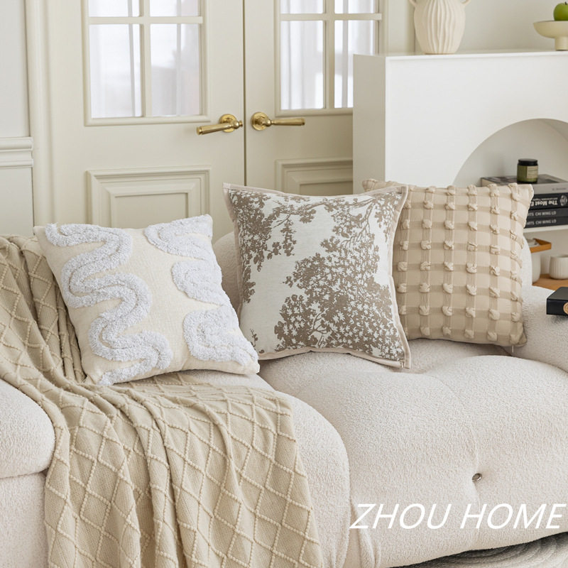 奶油风抱枕套北欧风轻奢高级感沙发靠垫靠枕套沙发抱枕套