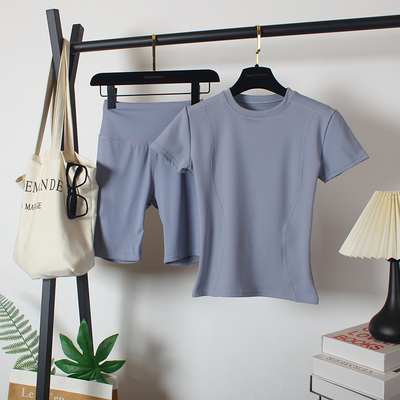 运动套装短袖女夏季速干紧身瑜伽