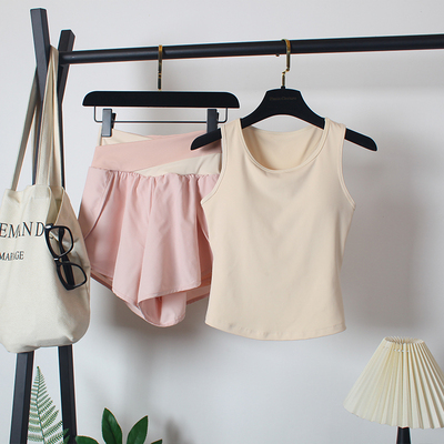 一体式运动背心套装女瑜伽含胸垫