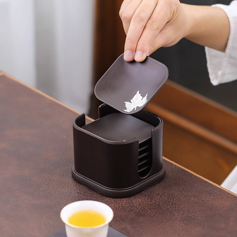一品工坊中式杯垫杯托实木茶道防水隔热茶杯底座垫子喝茶茶具配件