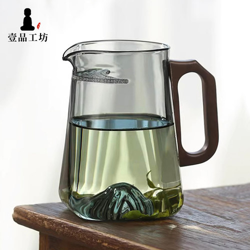 月牙泡茶杯茶水分离杯办公室龙井猴魁专用带过滤耐高温玻璃公道杯