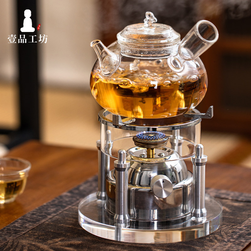 明火煮茶炉泡茶可携式户外露营防风燃气炉小型充气瓦斯灶旅行茶具