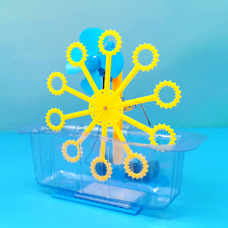 어린이 과학 작은 실험 교육 보조 DIY 수제 재료 과학 기술 작은 발명품 STEM 수동식 거품 기계