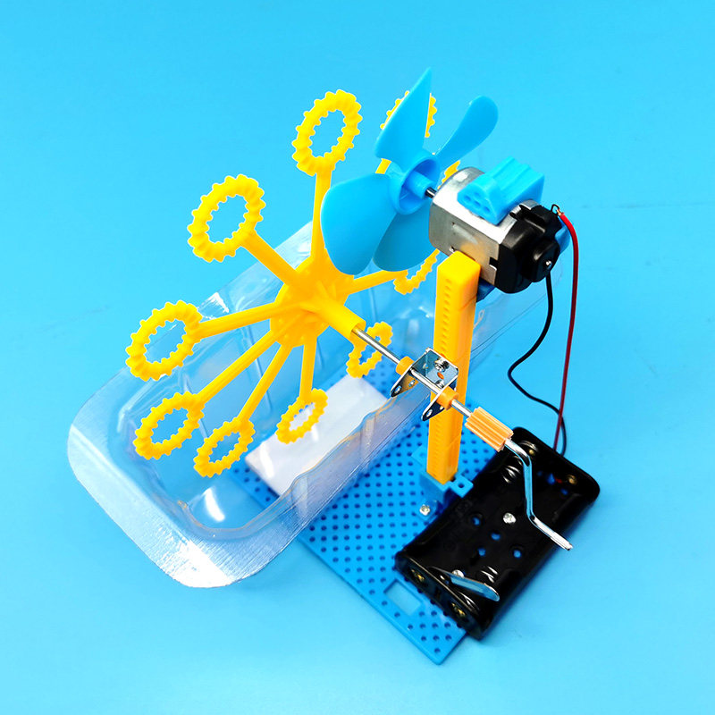 어린이 과학 작은 실험 교육 보조 DIY 수제 재료 과학 기술 작은 발명품 STEM 수동식 거품 기계