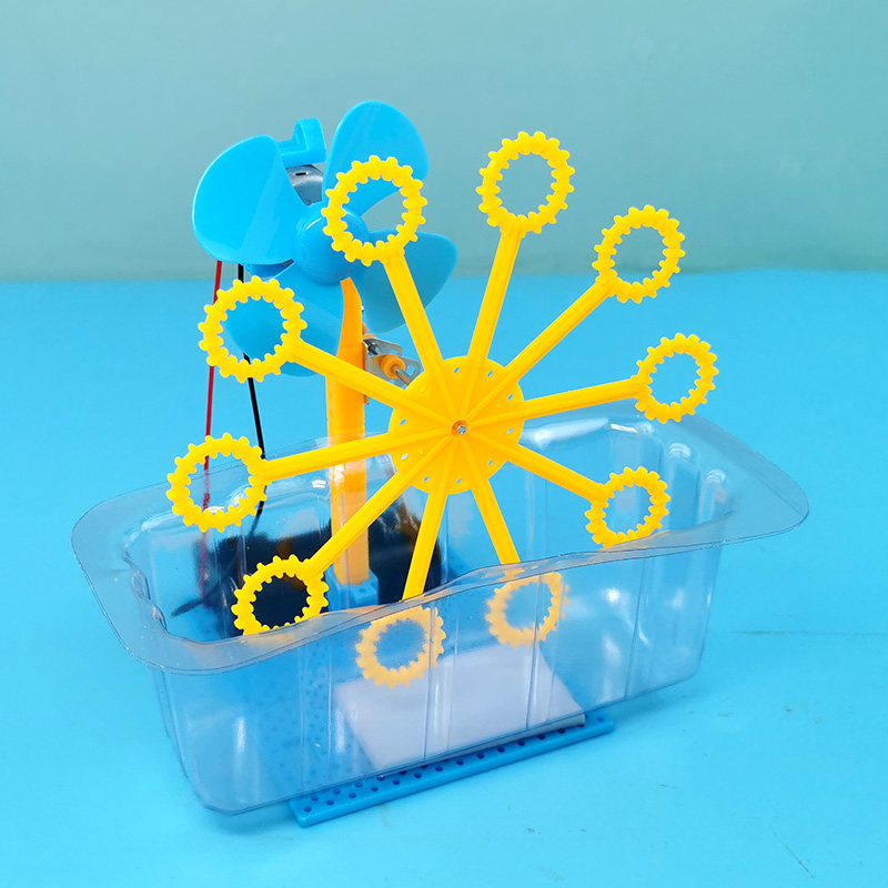 어린이 과학 작은 실험 교육 보조 DIY 수제 재료 과학 기술 작은 발명품 STEM 수동식 거품 기계