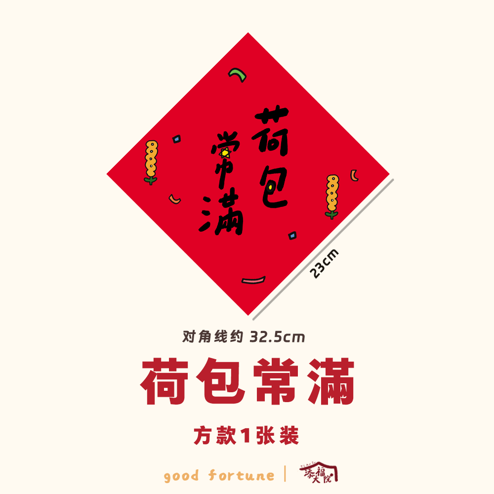 添福大院原创门贴画门幅斗方个性挥春粤语2026新年新款小对联门口