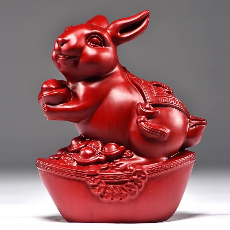 红花梨摆件中式黑檀木雕马到成功工艺品办公室桌装饰家居酒柜摆设