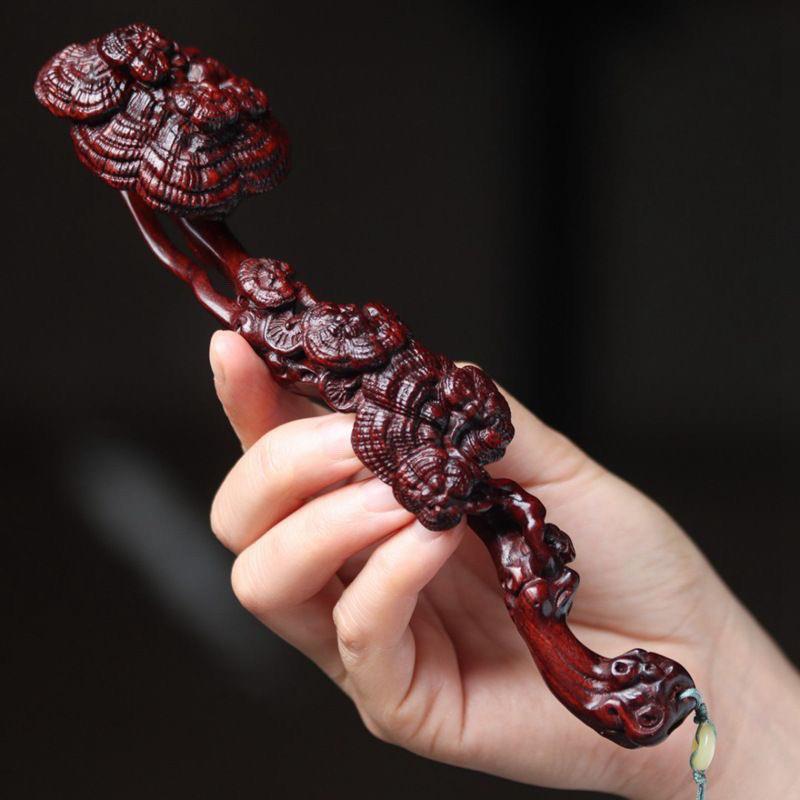 老料小叶紫檀木雕刻如意摆件手把玩挂件饰品文玩居家摆饰礼品