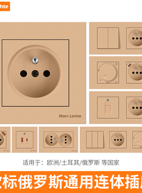 80型欧标16A俄法式德式开关插座面板USB网络连体组合面板外贸专用