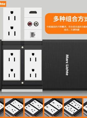 120型平推黑色哑光美式15A美规110-125V地板插座美标台湾日本地插