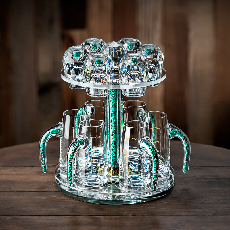 绿松石白酒杯分酒器套装家用小盏酒盅玻璃烈酒杯高级感酒具子弹杯,餐饮具,白酒杯,淘宝优惠券,粉丝福利购,淘宝优惠卷