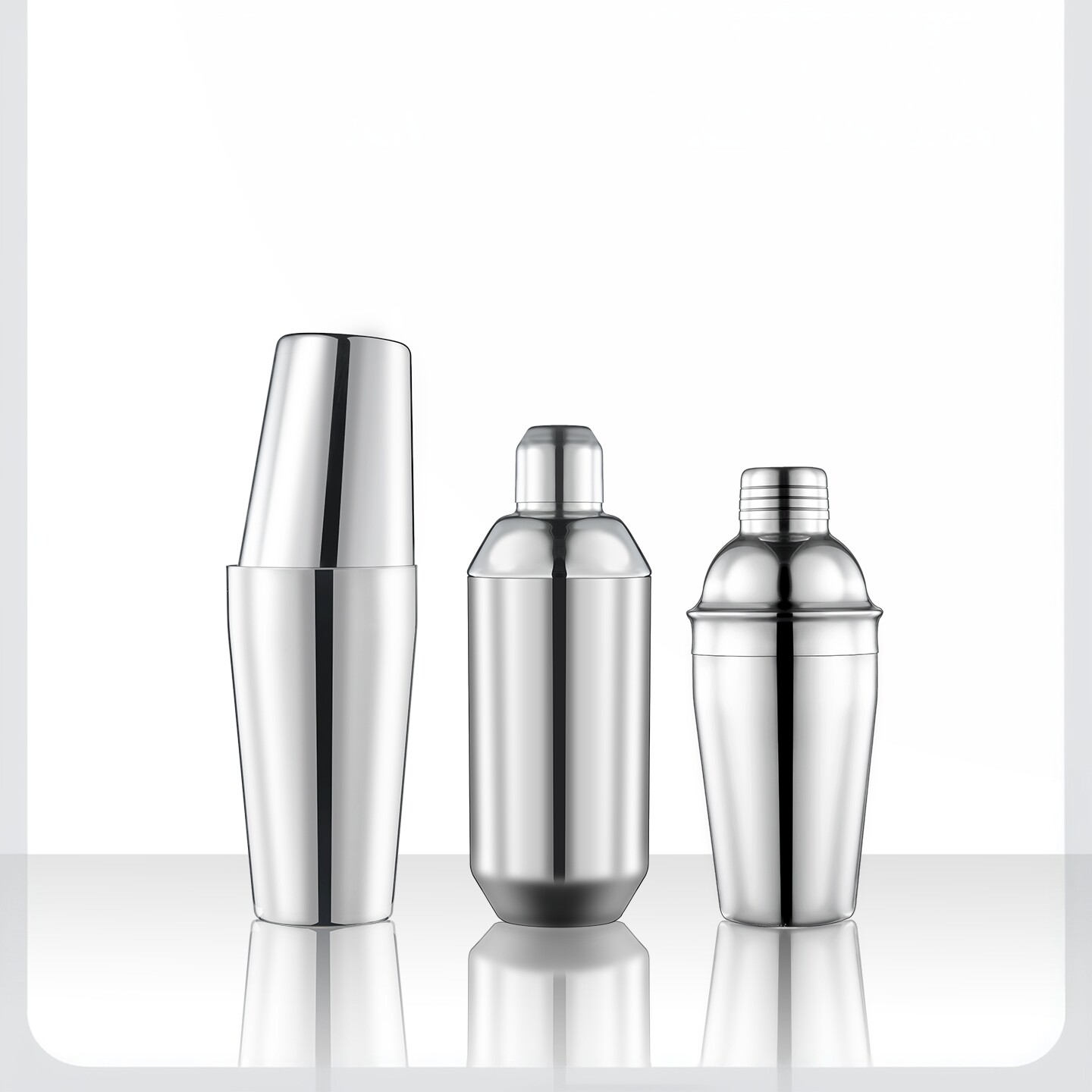 304不锈钢手摇雪克杯酒吧鸡尾酒调酒杯套装波士顿摇酒壶制作工具