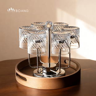 水晶威士忌杯套装带杯架轻奢白兰地洋酒啤酒杯高档家用高颜值酒具