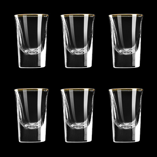 描金边白酒杯套装个人专用玻璃