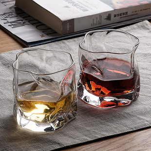 收藏手作 家用加厚创意威士忌酒杯 日式 水晶玻璃洋酒杯啤酒杯套装