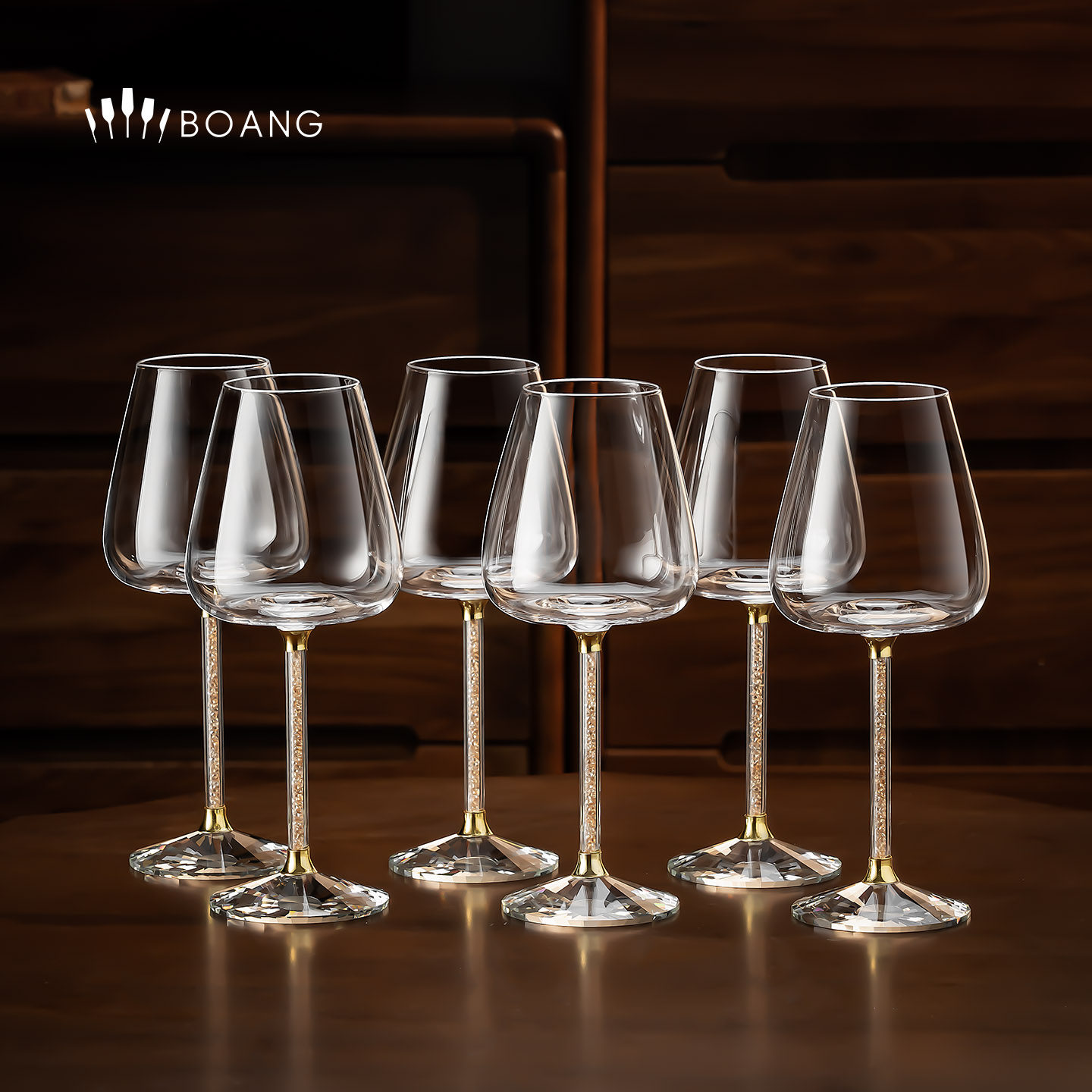 水晶红酒杯套装带醒酒器家用轻奢酒具六只装旋转醒酒瓶婚庆送礼品,餐饮具,葡萄酒/红酒杯,淘宝优惠券,粉丝福利购,淘宝优惠卷
