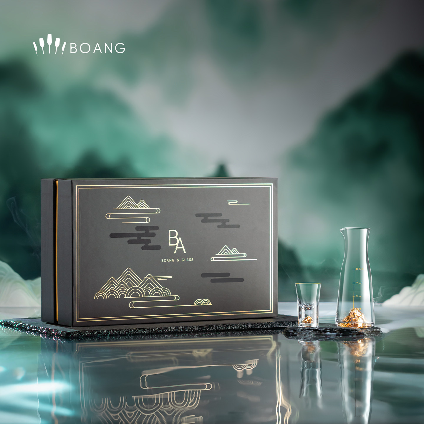 白酒分酒器套装 描金水晶杯6只装 耐热透明酒具家用组合,餐饮具,白酒杯,淘宝优惠券,粉丝福利购,淘宝优惠卷